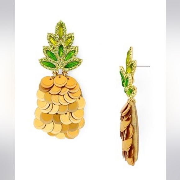 Kate Spade By The Pool Pineapple Statement Studs Earrings - Picture 2 of 13